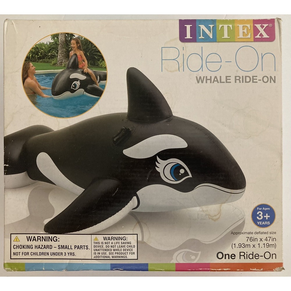 Intex Ride On Whale Inflatable Pool Float Toy 76"x47" Ugly Shamu NEW NIB 2014